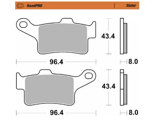 Moto-master Roadpro Sintered Metal Brake Pads - Rear