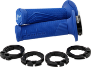 Domino D100 D-lock Grips - Blue Motorcycle Grips