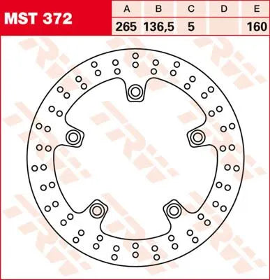 Trw Round Fixed Brake Rotor For 250-299mm Applications - Front & Rear