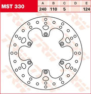 Trw Round Fixed Brake Rotor 220-250mm - Rear