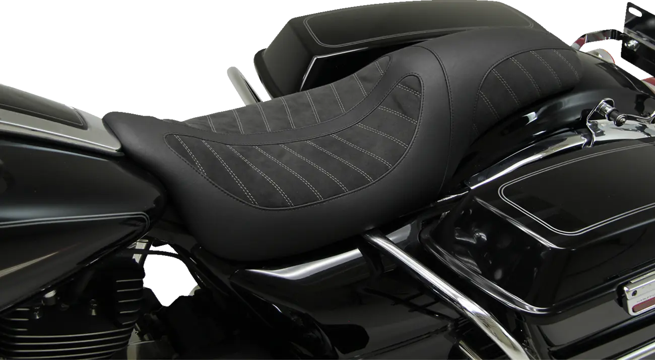 2-Up Mustang Kodlin Signature Seat - Alcantara - For Harley Davidson