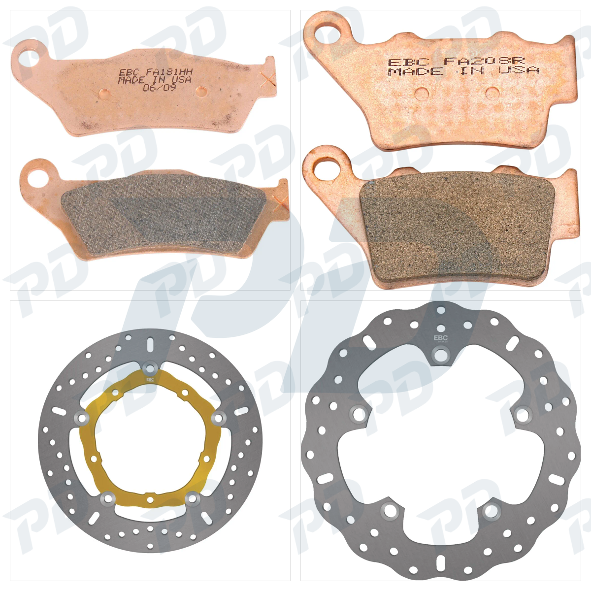 EBC Sintered Brake Kit with Brake Pads & Brake Discs for Yamaha XTZ 700 2023-2026