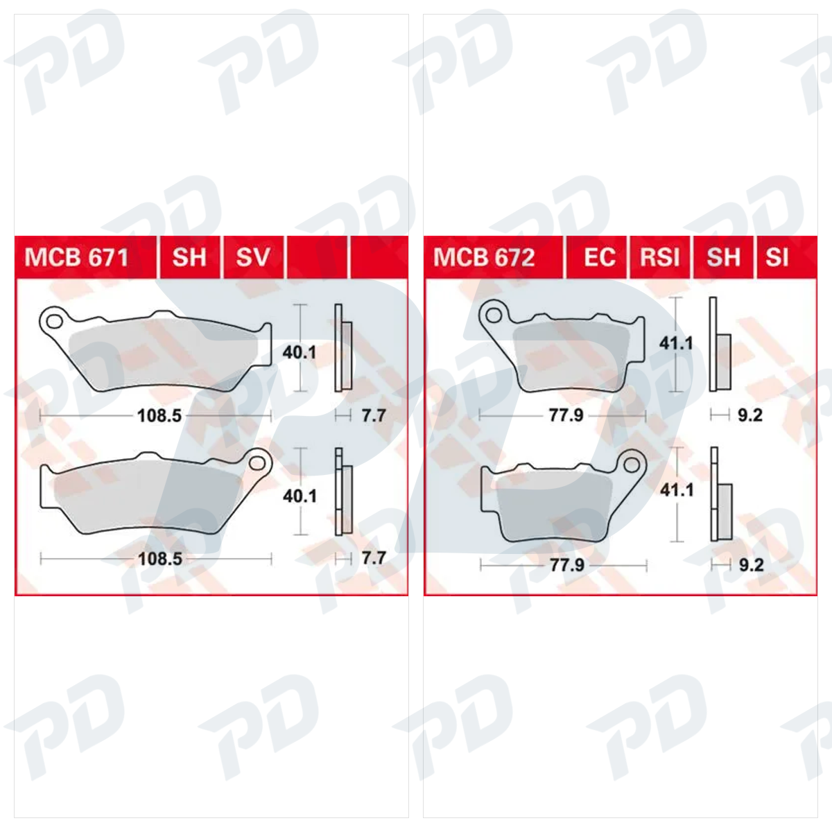 TRW Brake Pads Kit for Honda CB 500 1997-2003