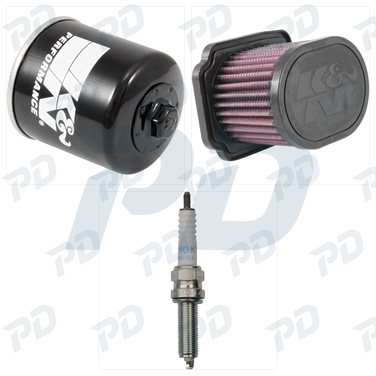 K & N + NGK SPARK PLUGS Service Kit with Oil Filter, Air Filter & Spark Plugs for Yamaha MT-07 2014-2024