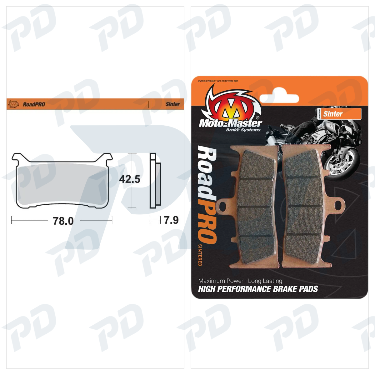 MOTO-MASTER Sintered Brake Pads Kit for Honda CBR 1000 RR 2017-2021