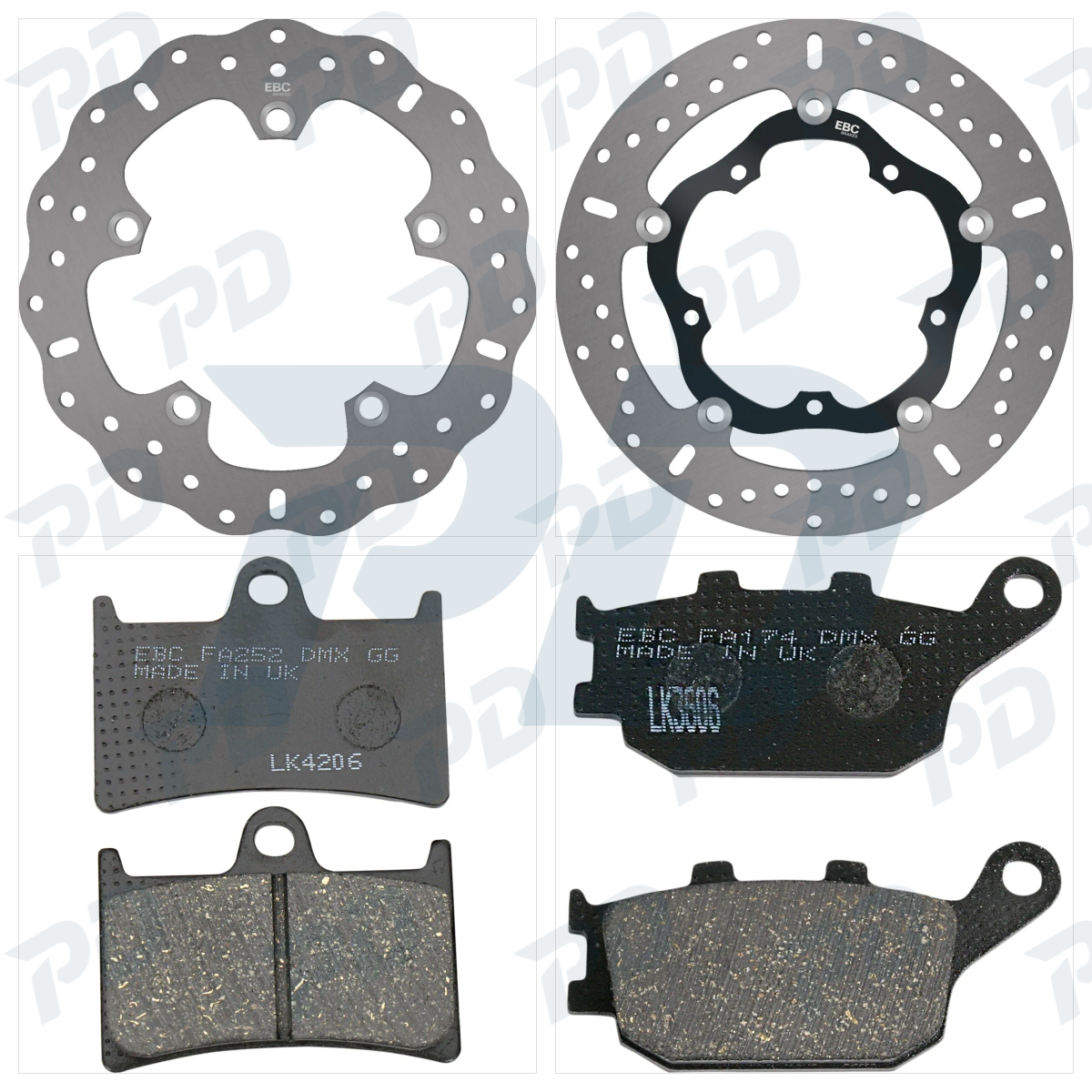 EBC Organic Brake Kit with Brake Discs & Brake Pads for Yamaha MT-09 2014-2026