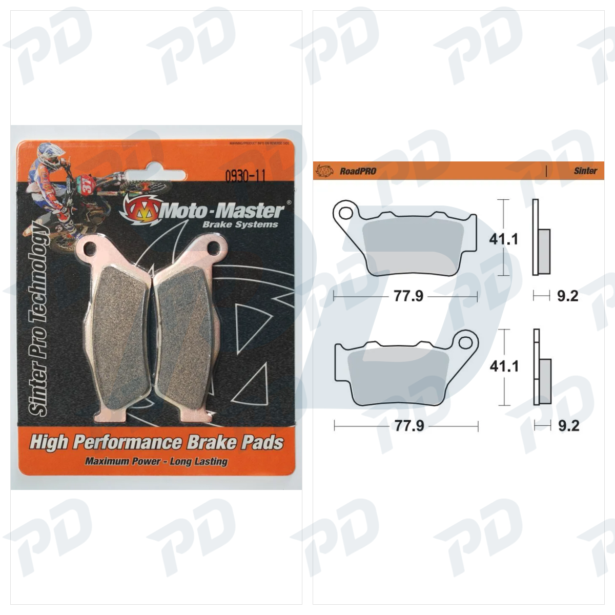 MOTO-MASTER Sintered Brake Pads Kit for Honda CB 500 1997-2003