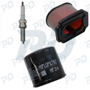NGK SPARK PLUGS + HIFLOFILTRO Service Kit with Spark Plugs, Air Filter & Oil Filter for Yamaha MT-07 2014-2024