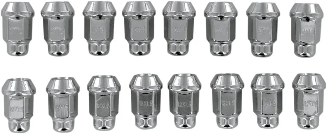 ITP M12 x 1.50 Tapered Chrome Lug Nuts 17mm Hex for Honda