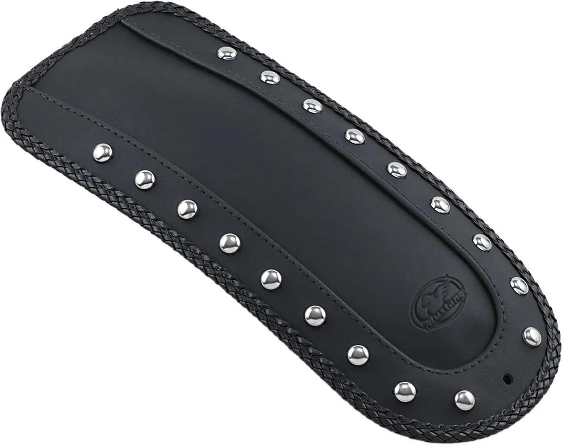 Mustang Fender Bib Chrome-Studded Smooth Black for Harley