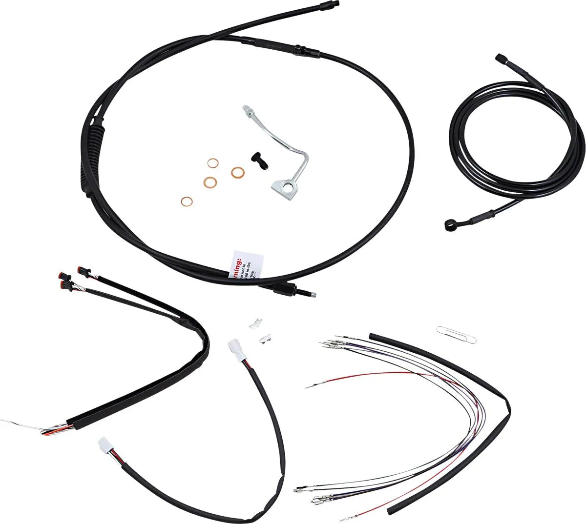 BURLY BRAND Ape Hangers Black Vinyl Handlebar Cable/Line Kit
