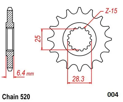 Moto-Master Front Sprocket Steel 520-13T for Yamaha Quads