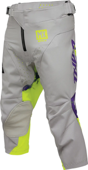Thor Youth Launchmode Bleach Racewear Pants - Gray/Purple/Acid Yellow