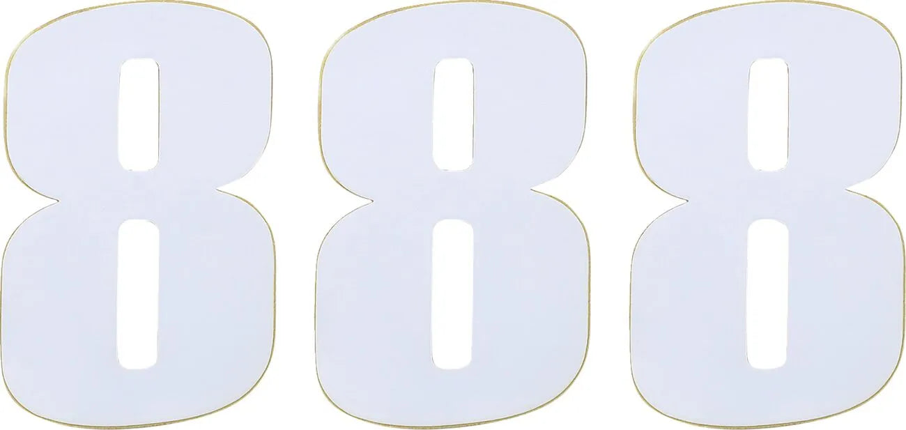 Moose Offroad Vinyl Race Numbers - 4.5" White (3-pack)