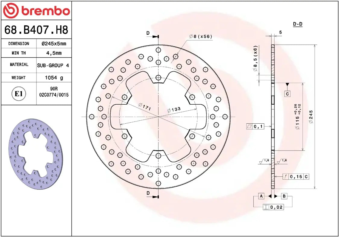 Brembo Serie Oro Prime Line Fixed Front Rear Brake Rotor