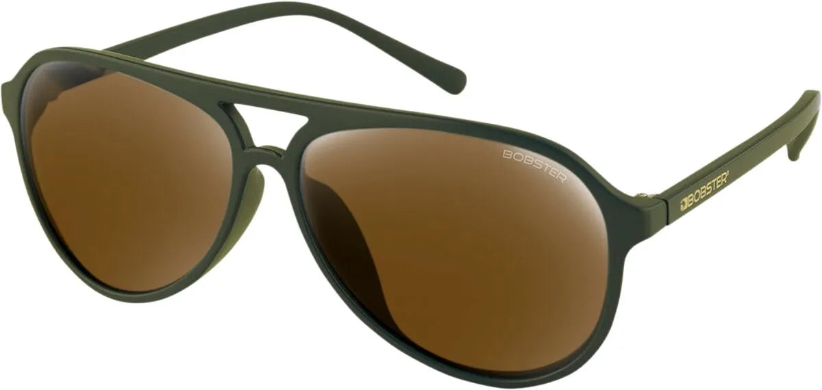 Bobster Maverick Sunglasses Olive W/ Brown Lens