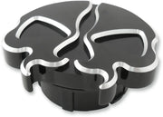 Drag Specialties Split Skull Gas Cap - Black Aluminum