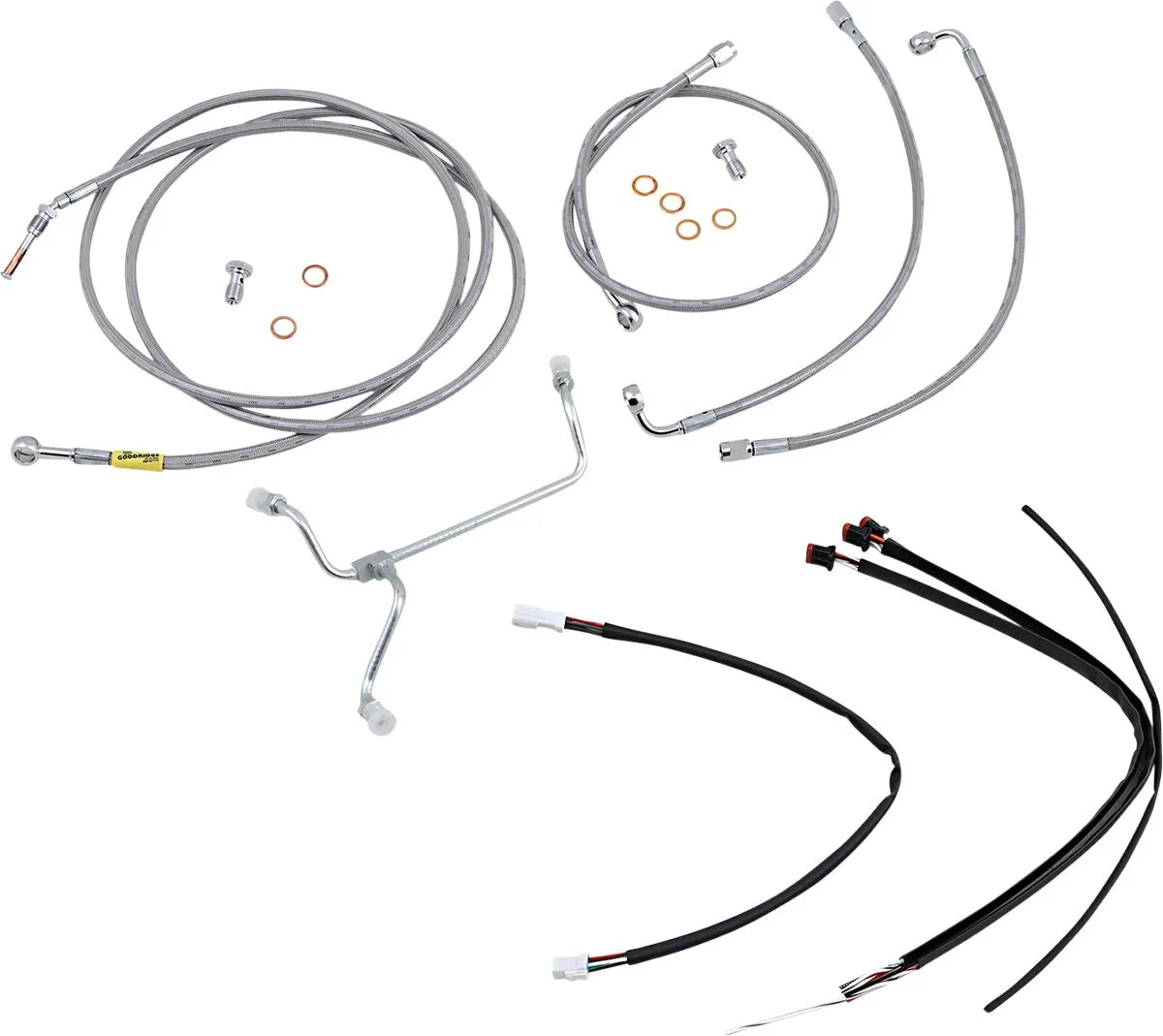 Burly Brand Stainless Braided Cable/Brake Line Kit for Ape