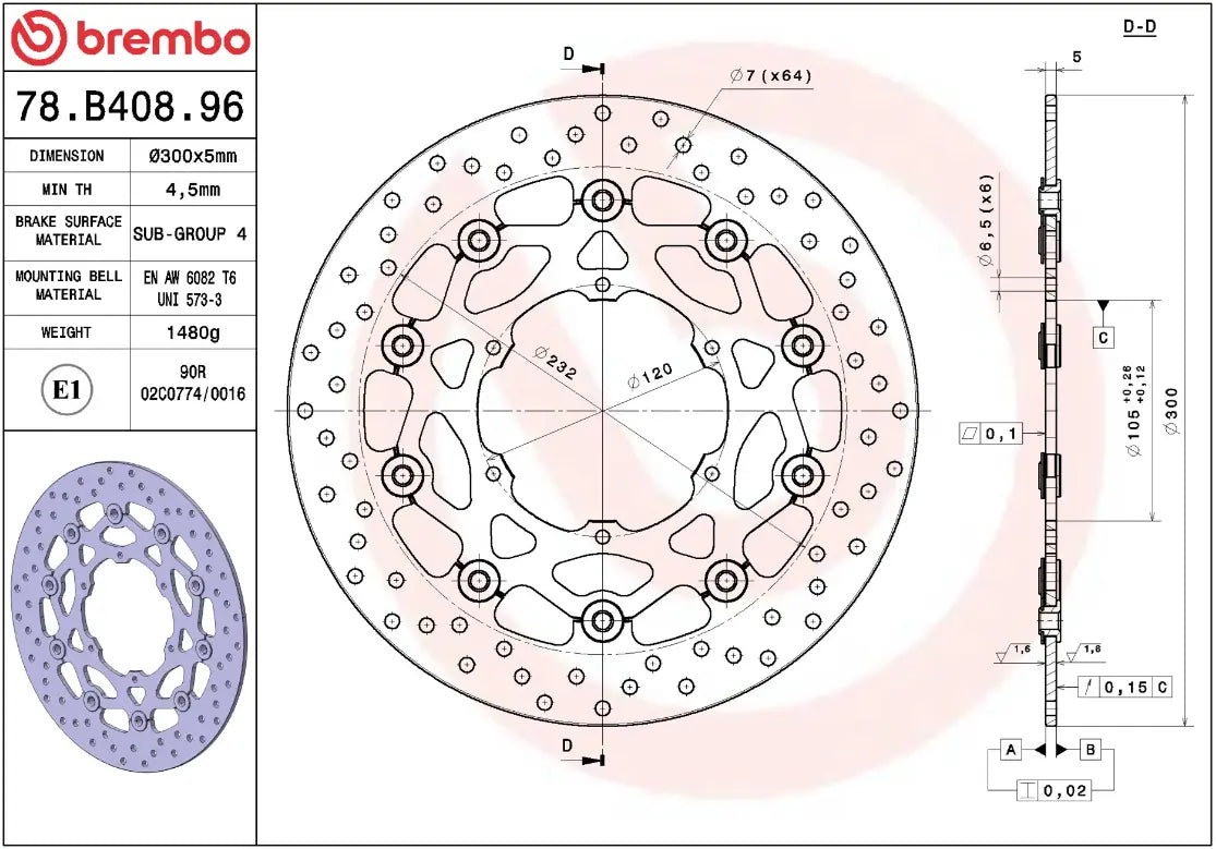 Brembo Serie Oro Brake Rotor Floating - Front