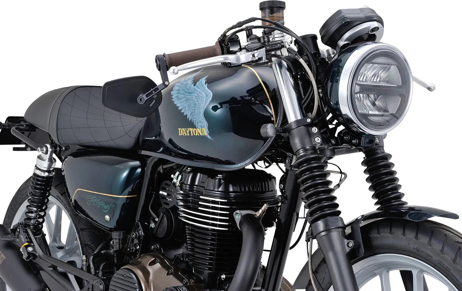 Daytona Bar End Mirror - Black Aluminum