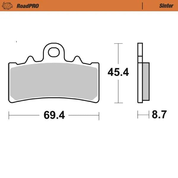 Moto-master Roadpro Sinter Scooter Brake Pads - Front