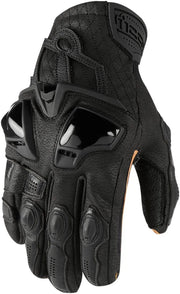 Icon Hypersport Short Gloves For Motorcycle Riding - Black/Brown