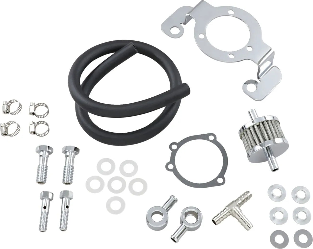 Drag Specialties Breather Support Black/Chrome for H-D EG 93-13
