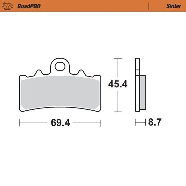 Moto-master Roadpro Sinter Brake Pad - High Performance - Front
