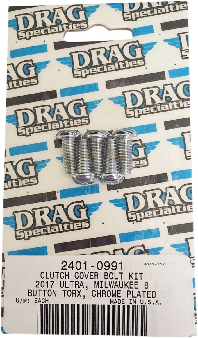 Drag Specialties M8 Torx Clutch Bolt Kit Chrome for M-Eight
