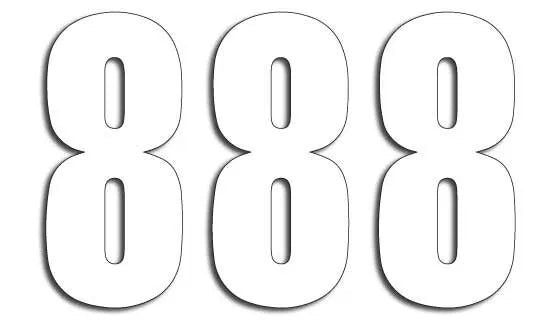 Blackbird Racing Number Plate Graphic - White 8 (3-pack)