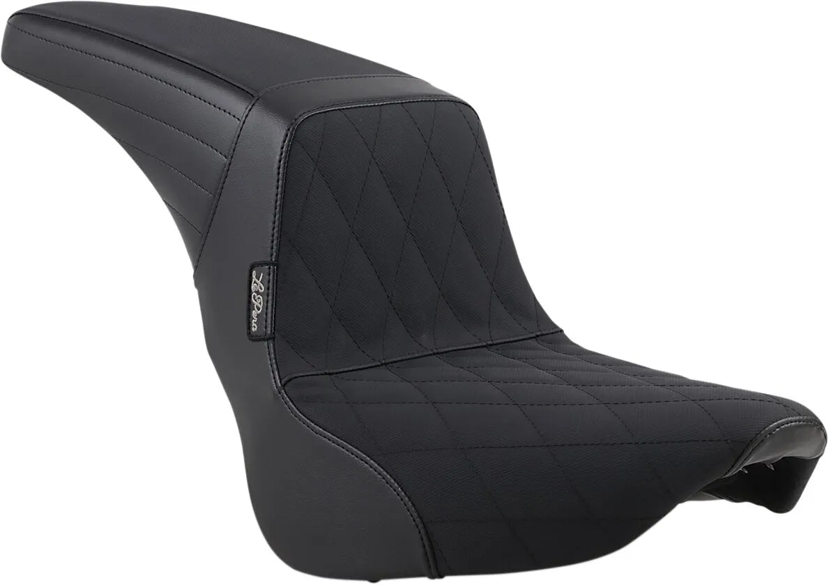 Le Pera Kickflip Seat - Black Vinyl, Diamond Stitch - For Harley Davidson