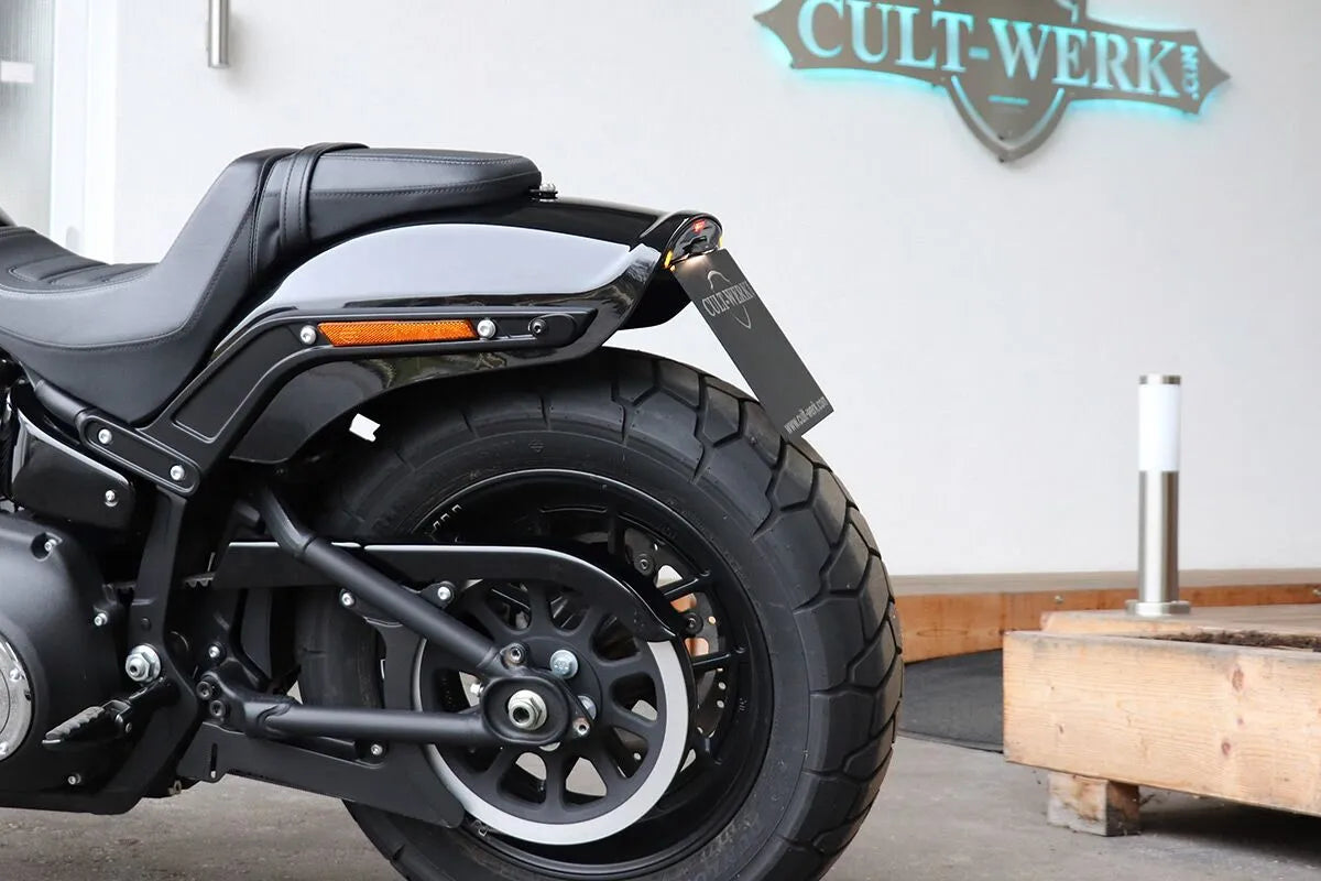 Cult-Werk License Plate Bracket - With Light - Black - HD-BRO079