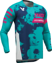 Thor Youth Launchmode Bleach Jersey - Blue/Pink/White/Aqua