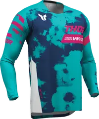 Thor Youth Launchmode Bleach Jersey - Blue/Pink/White/Aqua