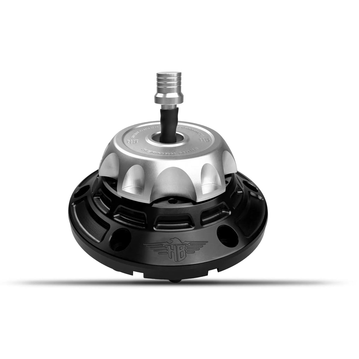 Heinz Bikes Performance Vented Fuel Cap Black/Silver for Harley