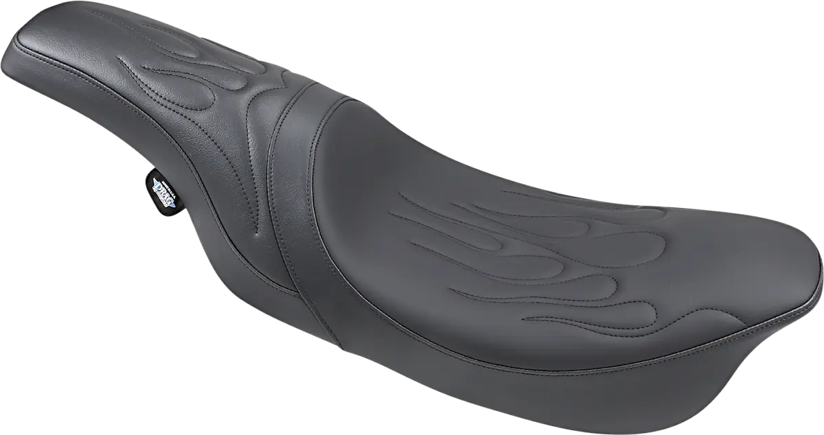 Drag Specialties Predator Seat - Black Flame Stitch - For Harley Davidson