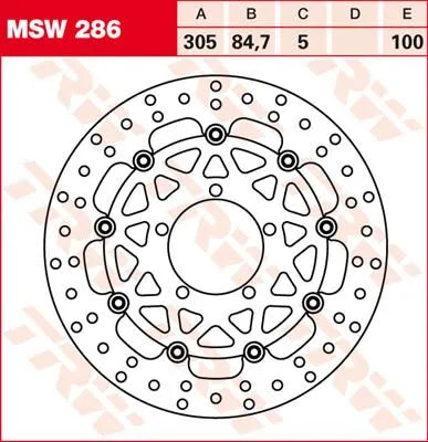 Trw Round Floating Brake Rotor For Motorcycles - Front