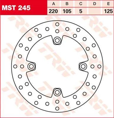Trw Round Fixed Brake Rotor 220mm-250mm - Rear