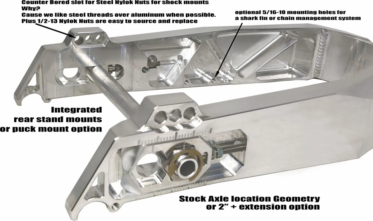 Alloy Art Aluminum Swing Arm For Custom Motorcycles