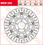 Trw Rund Flydende Bremse Rotor Til Motorcykel - Foran Venstre & Højre