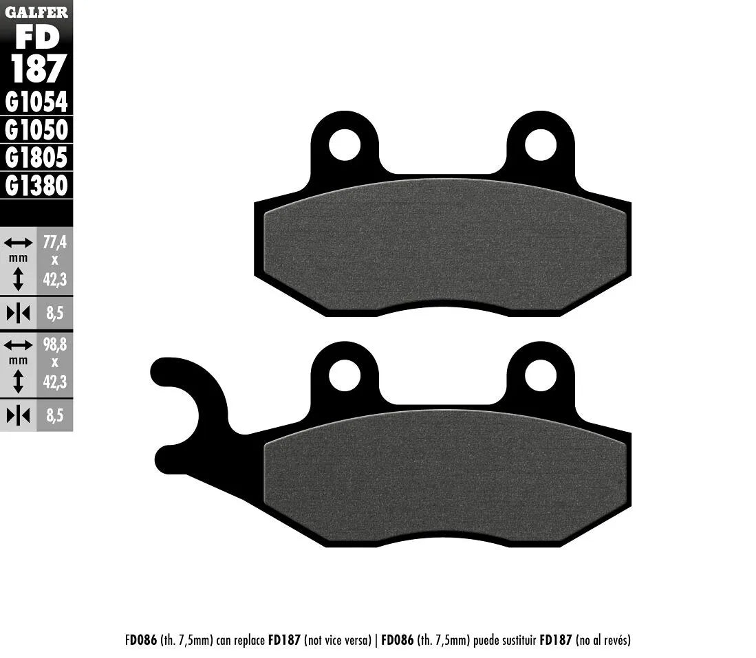 Galfer Semi-metalliske Bremseklodser til Motorcykel OEM Udskiftning - For og Bag