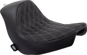Drag Specialties Solo Seat - Black Vinyl - For Harley Davidson