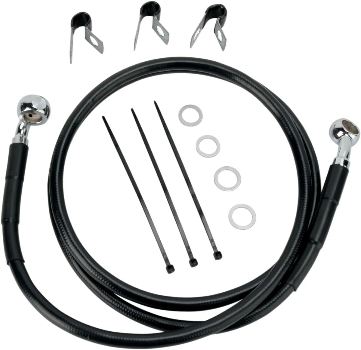 Drag Specialties Forlænget Sort Vinyl bremseslange kit