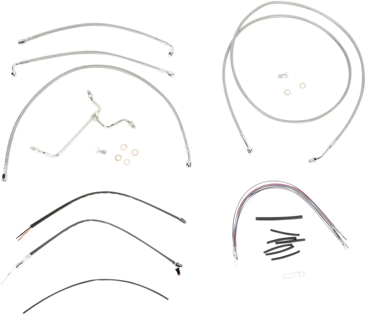 BURLY BRAND Stainless Braided Cable/Brake Line Kit for 15" Ape