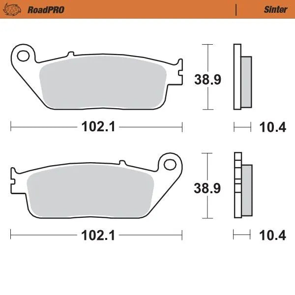 Moto-master Roadpro Sinter Brake Pad Rear - Rear