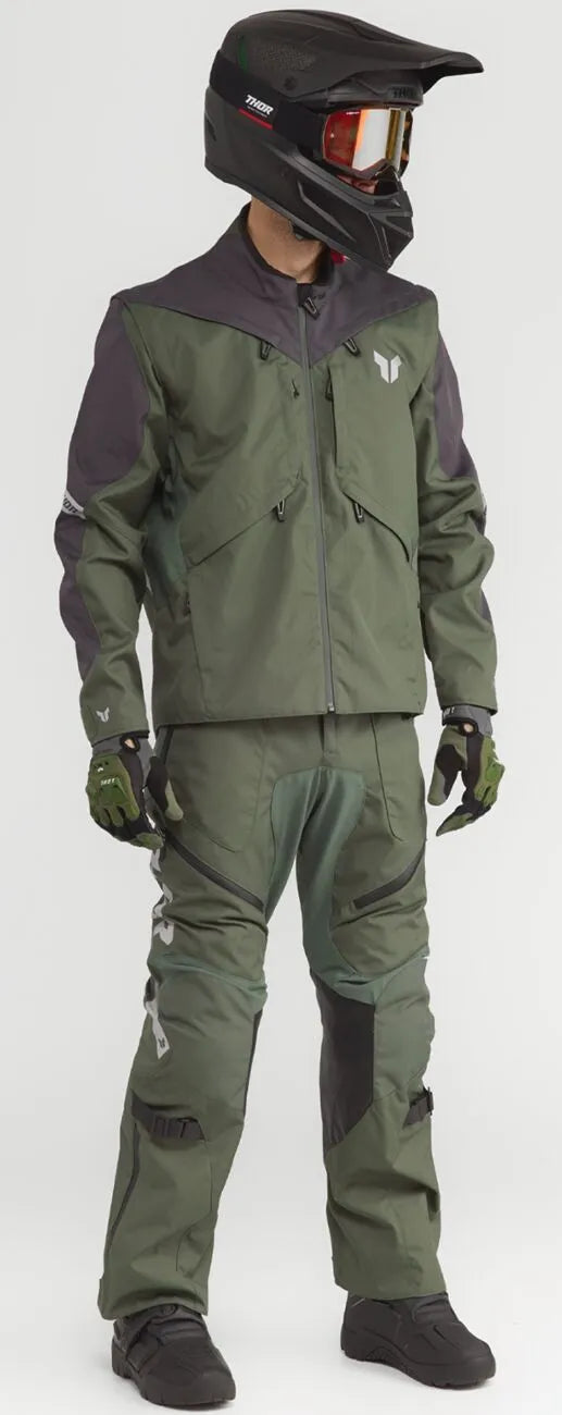Thor Terrain Over-the-boot Dual Sport Pants - Charcoal Gray/Military Green