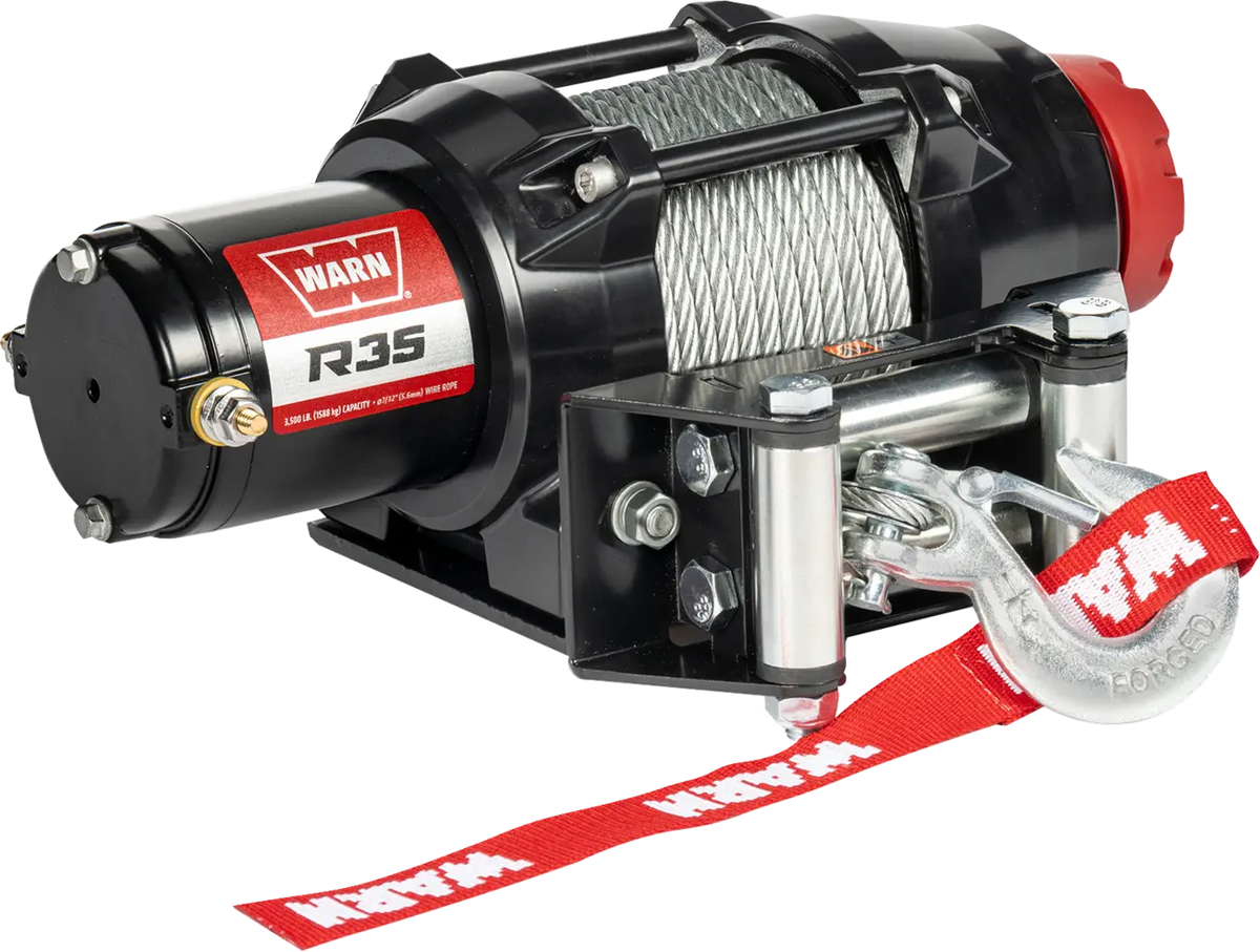 Warn R35 Wire Rope Winch 3500 lb Black Red