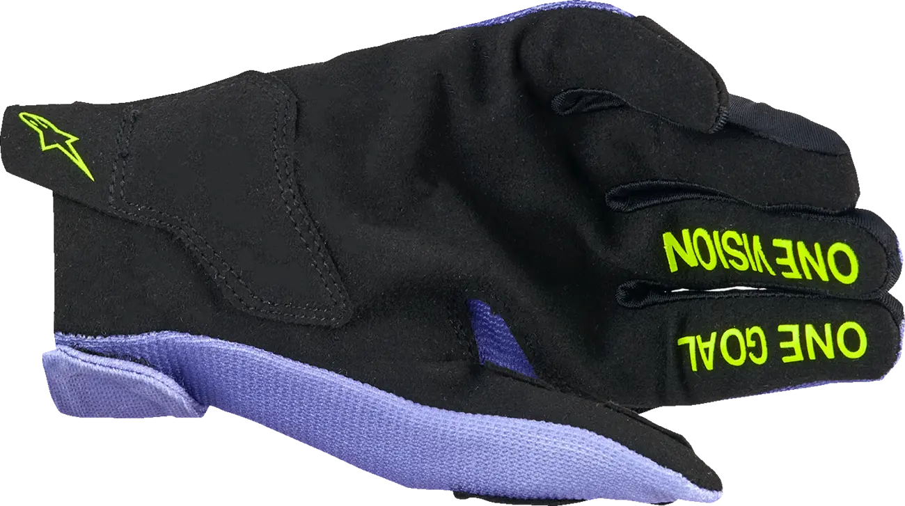 Alpinestars Youth Radar Gloves Mx Touchscreen - Black/Purple/Fluorescent Yellow