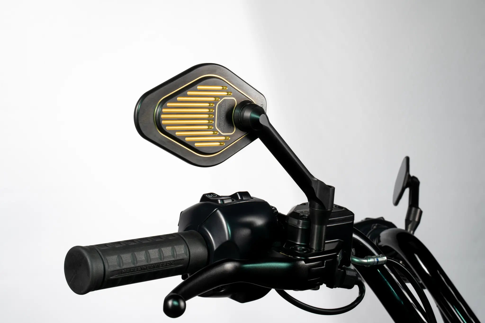 Drag Specialties Adjustable Mirror - 12cm Stem Black/gold