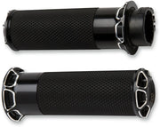 Arlen Ness Beveled Grips - Black Anodized